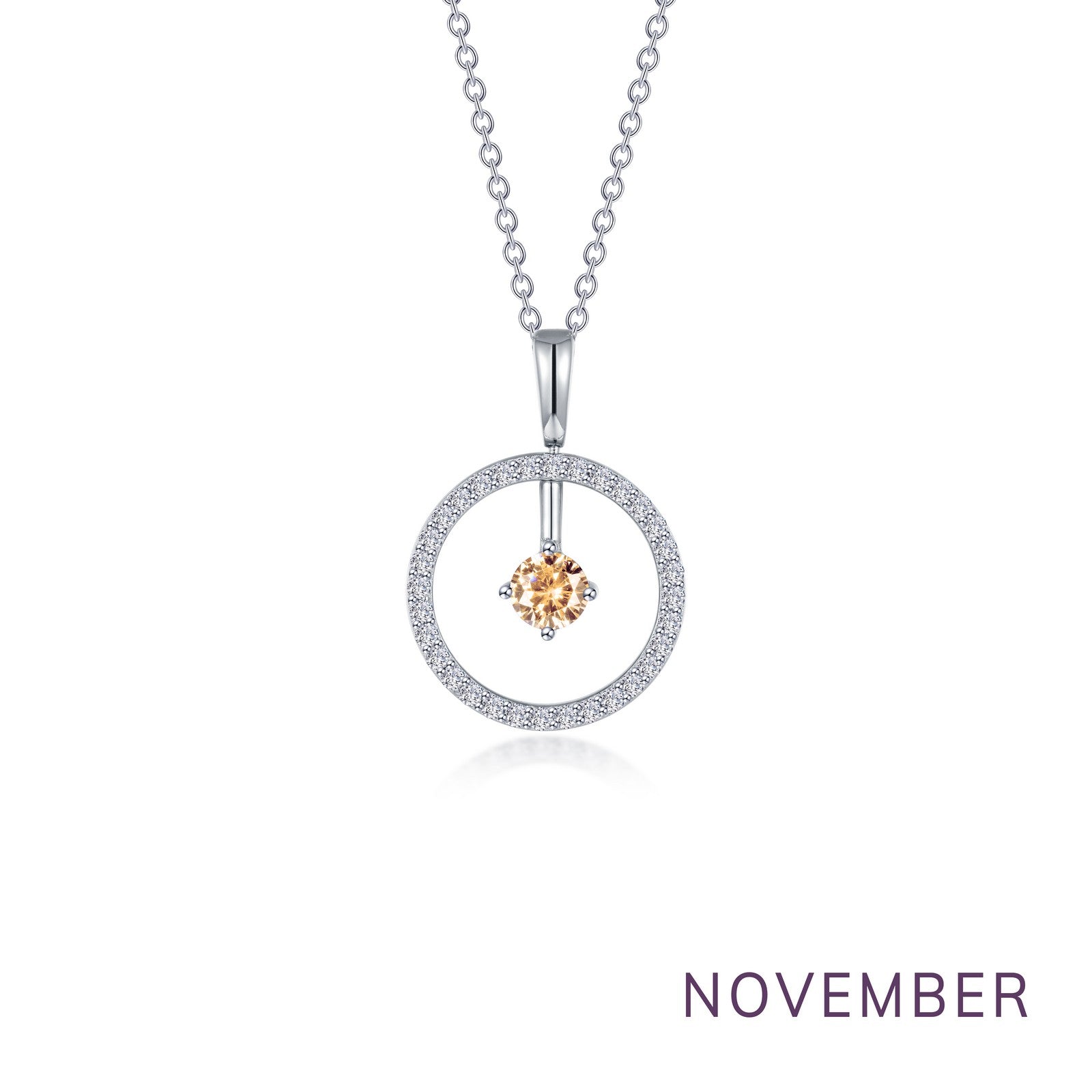 LAFONN December Birthstone Reversible Open Circle Necklace BP008BTP20
