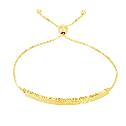 Parkplace Jewelers 14k-gold-curved-bar-friendship-bracelet-brc1463