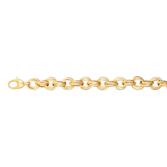 Royal Chain 14K Gold Round Double Link Bracelet BRC1638