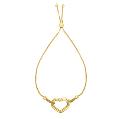 Royal Chain 14K Gold Heart Friendship Bracelet BRC2182