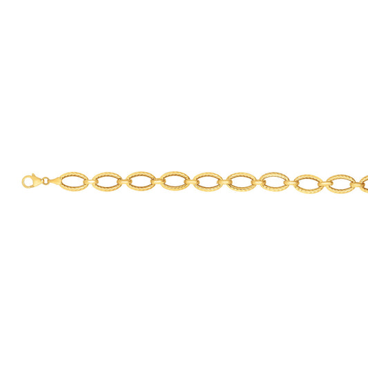 Royal Chain 14K Gold Oval Link Bracelet BRC2756