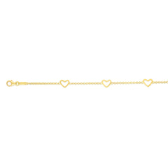 Royal Chain 14K Gold Open Heart Bracelet BRC3558