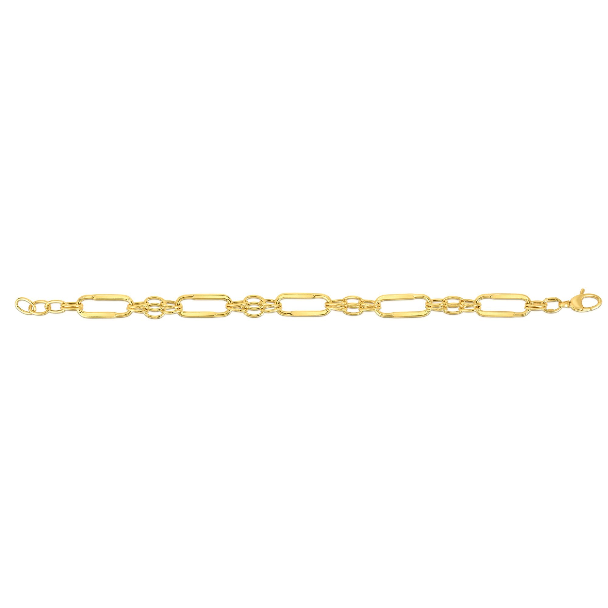 Royal Chain 14K Gold Elongated Oval Station Link Chain BRC4731