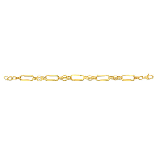 Royal Chain 14K Gold Elongated Oval Station Link Chain BRC4731