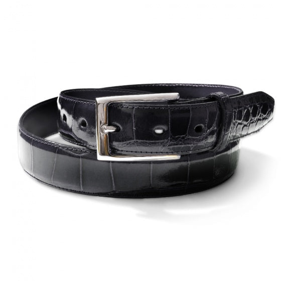 MClip Black Genuine Alligator Belt BT-BLK-GATR