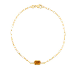 Royal Chain 14K Citrine Paperclip Bracelet C15466