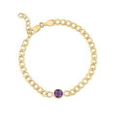 Royal Chain 14K Amethyst Curb Chain Bracelet C15476