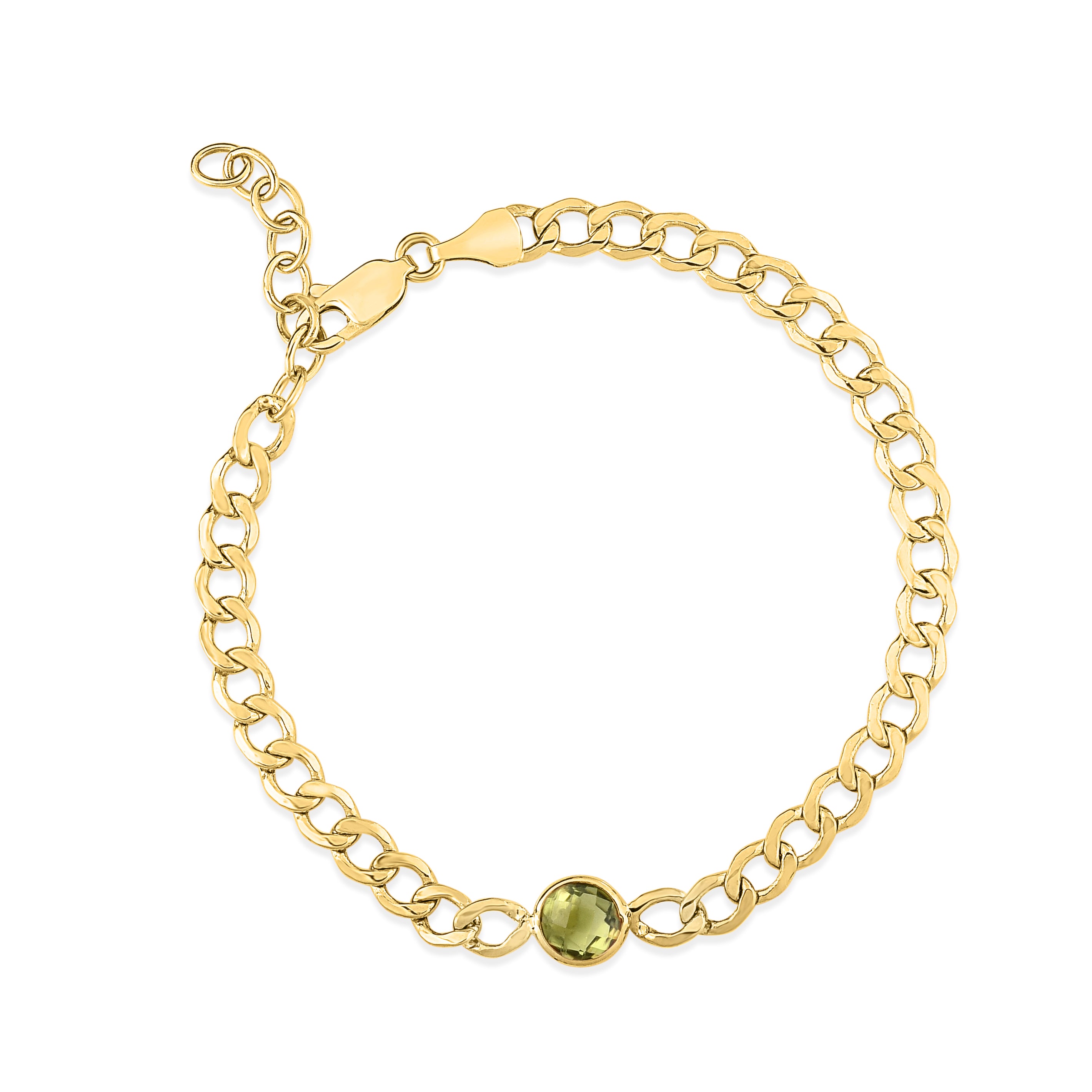 Royal Chain 14K Peridot Curb Chain Bracelet C15477