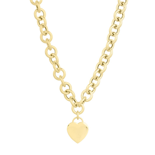 Parkplace Jewelers 14k-heart-tag-rolo-link-necklace-c16071
