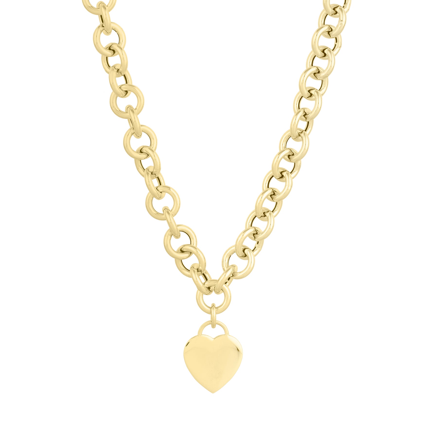 Royal Chain 14K Heart Tag & Rolo Link Bracelet  C16071