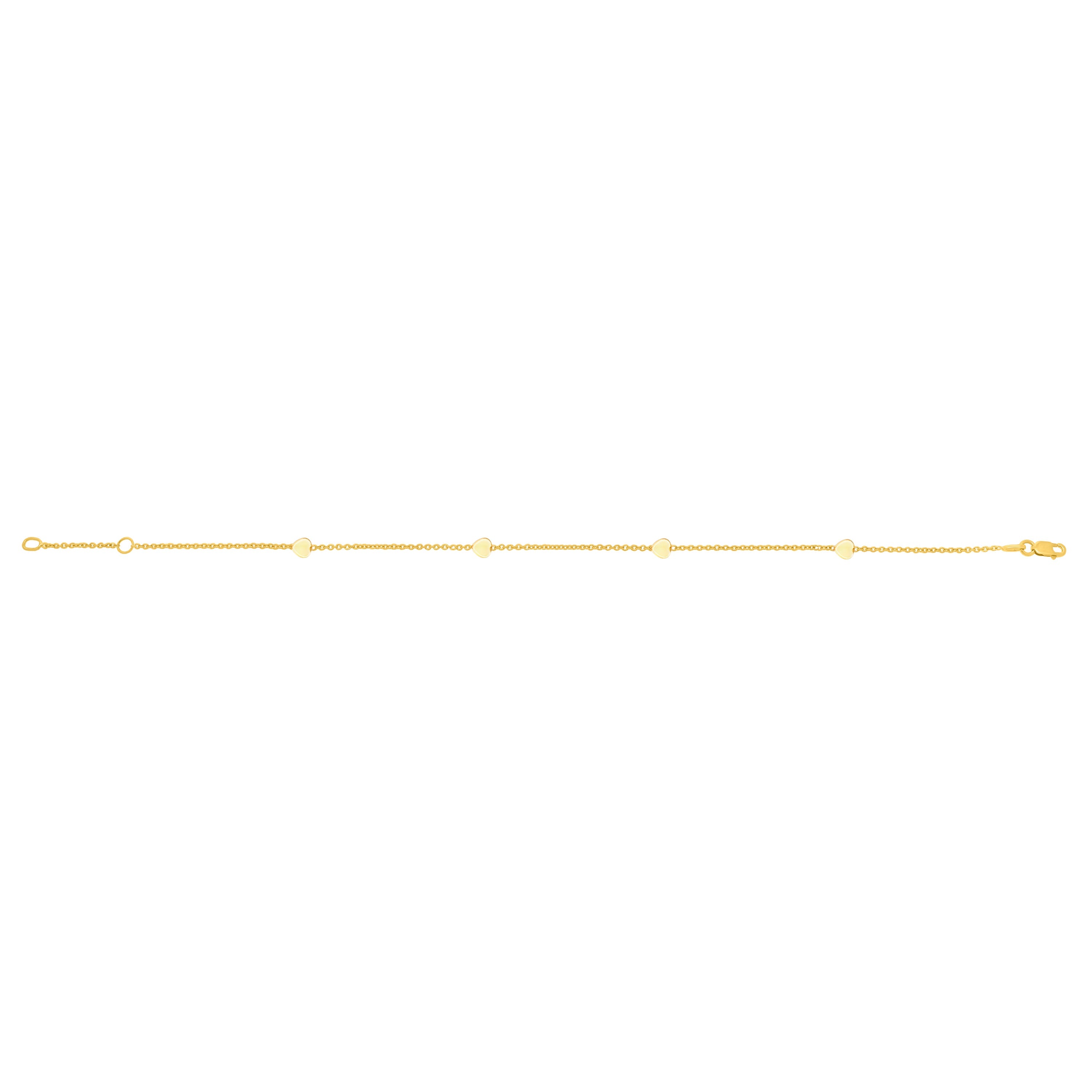 Parkplace Jewelers 14k-gold-heart-anklet-c16412