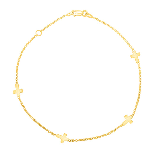 Parkplace Jewelers 14k-gold-cross-anklet-c16415