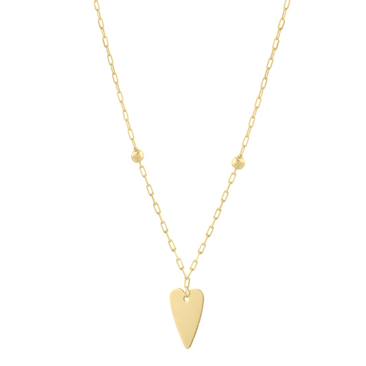 Yellow Gold Polished Love Themed Necklace