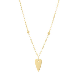 Yellow Gold Polished Love Themed Necklace