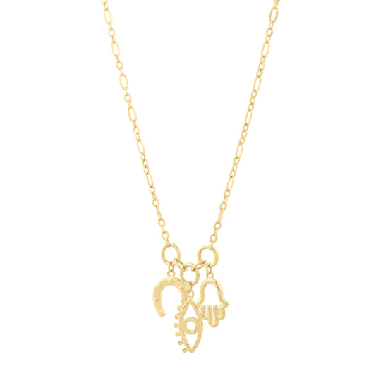 Yellow Gold Polished Spiritual Fashion Necklace