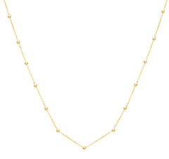Yellow Gold Diamond Cut/ Textured Pallina Beads Necklace