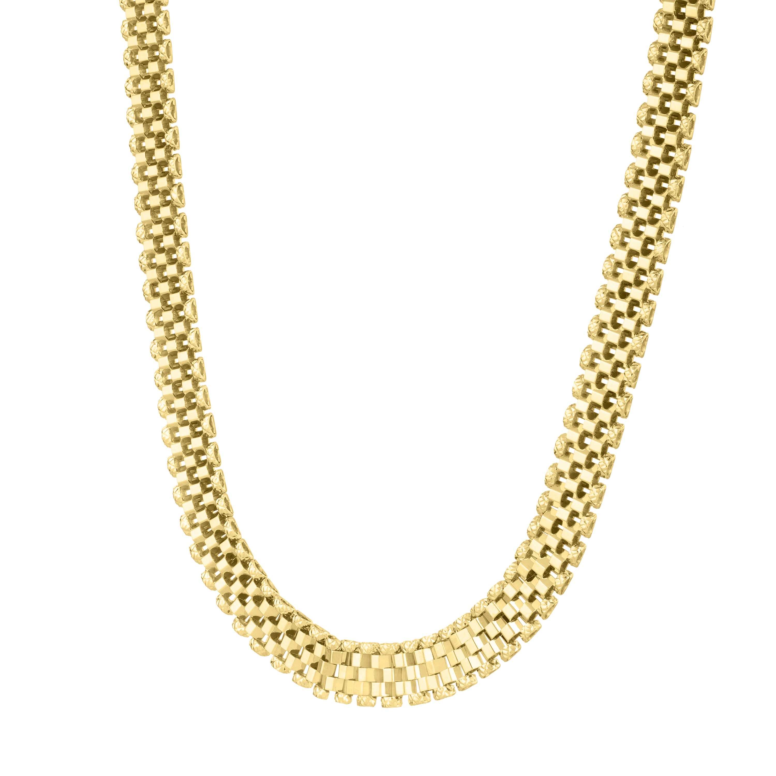 Parkplace Jewelers 14k-faceted-panther-link-necklace-c17234