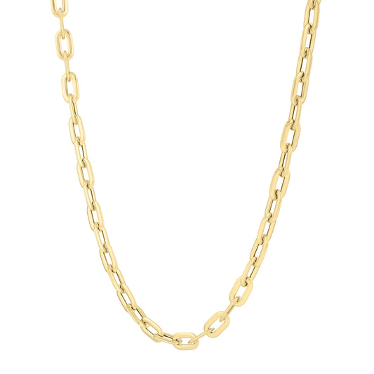 Yellow Gold Polished Paperclip Fashion Bracelet