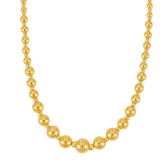 Yellow Gold Polished Polished Bead Chain Necklace