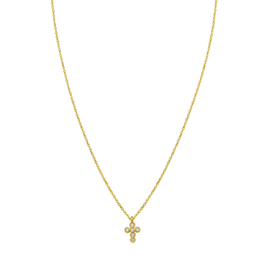 Yellow Gold Polished Petite Diamond Fashion Necklace