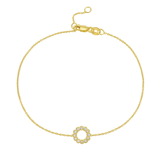 Yellow Gold Polished Petite Diamond Fashion Bracelet