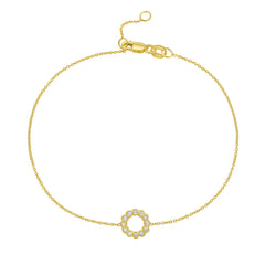 Yellow Gold Polished Petite Diamond Fashion Bracelet