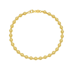 Yellow Gold Diamond Cut/ Textured Beaded Bliss Bracelet