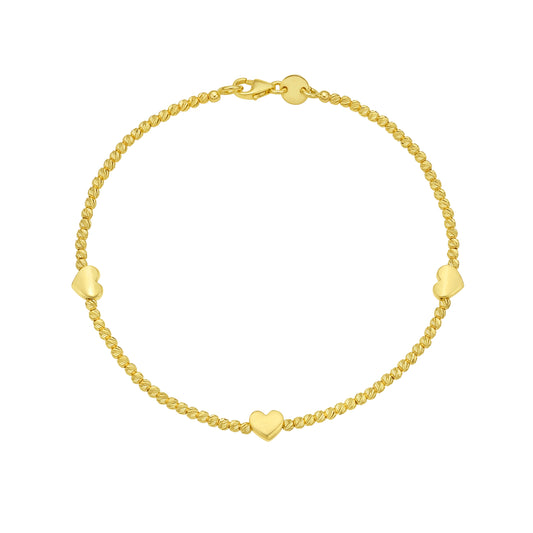 Yellow Gold Combination Beaded Bliss Bracelet