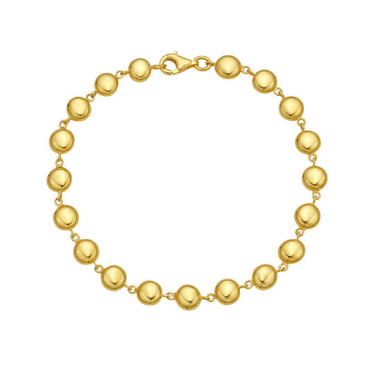 Yellow Gold Polished Layered Bead Fashion Necklace