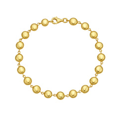 Yellow Gold Polished Layered Bead Fashion Necklace