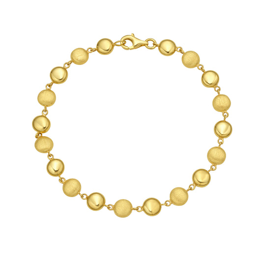 Yellow Gold Combination Layered Bead Fashion Necklace