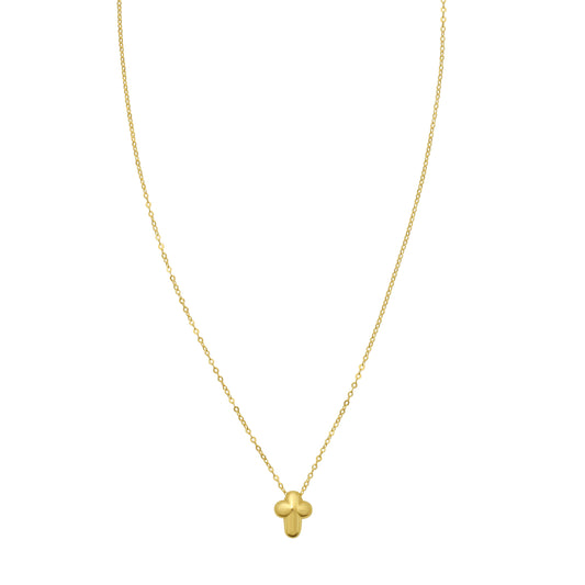 Yellow Gold Polished Hearts Necklace
