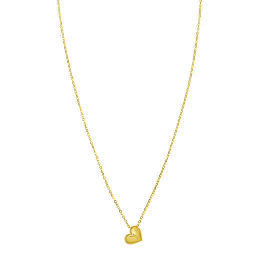 Yellow Gold Polished Hearts Necklace