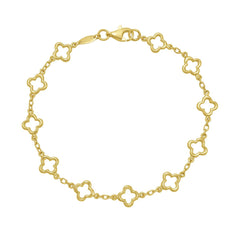Tri-color Gold Polished Golden Clovers Necklace
