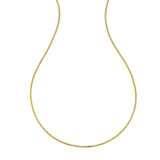 Yellow Gold Diamond Cut/ Textured Sparkle Spring Necklace