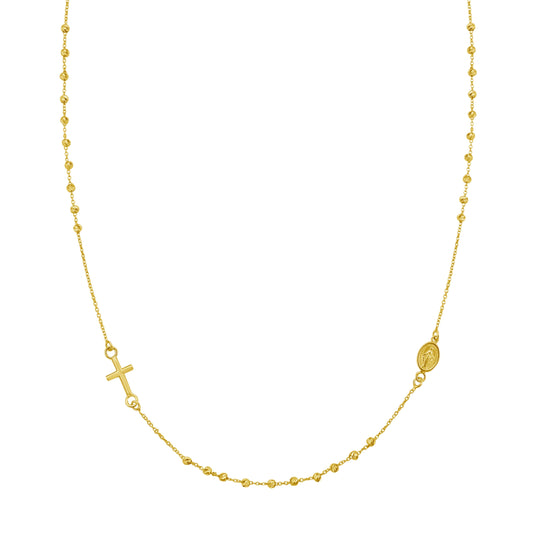 Yellow Gold Polished Love & Faith Necklace