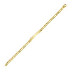 Yellow Gold Polished Railroad Links Fancy Chain