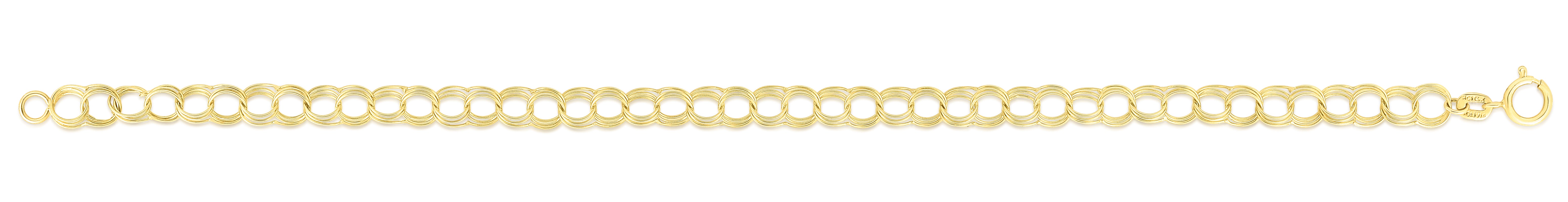 Royal Chain 14K Gold Small Double Link Charm Bracelet  CB108