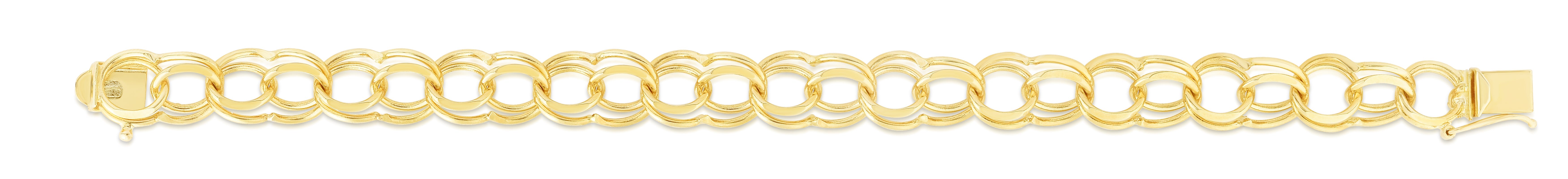 Parkplace Jewelers 14k-gold-10mm-large-double-link-charm-bracelet-cb130