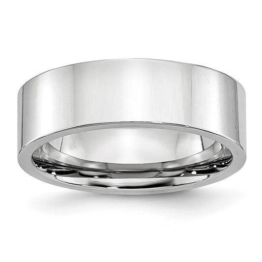 Chisel Cobalt Flat Polished 7mm Band