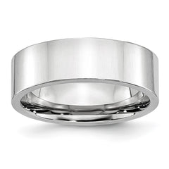 Chisel Cobalt Flat Polished 7mm Band
