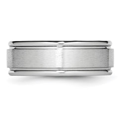 Chisel Cobalt Satin and Polished Ridged Edge 8mm Band
