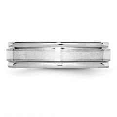Chisel Cobalt Sterling Silver Inlay Satin and Polished 6mm Band