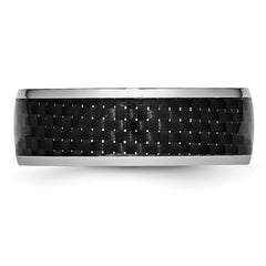 Chisel Cobalt Polished Black Carbon Fiber Inlay 8mm Band