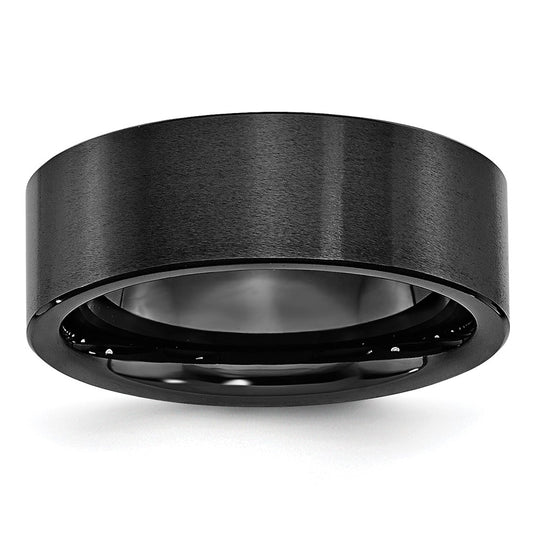 Chisel Black Ceramic Flat 8mm Brushed Band
