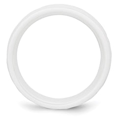 Chisel Ceramic White 6mm Faceted Polished Band