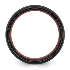 Ceramic Black Polished with Red IP-plated Center and Inside 8mm Band