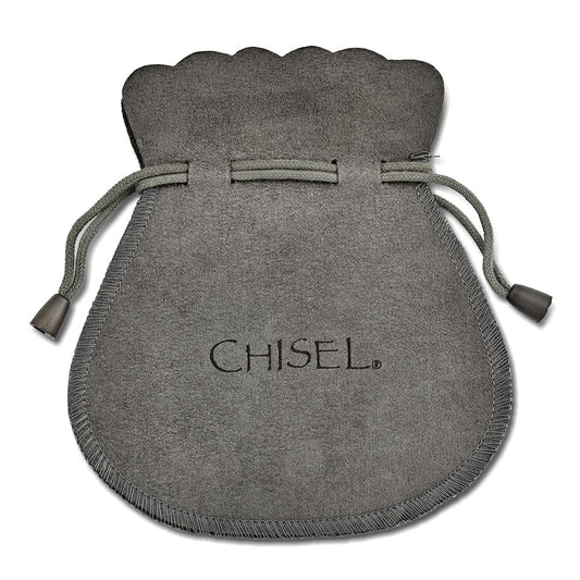 SRE955 Chisel Stainless Steel Polished Teardrop Hoop Earrings