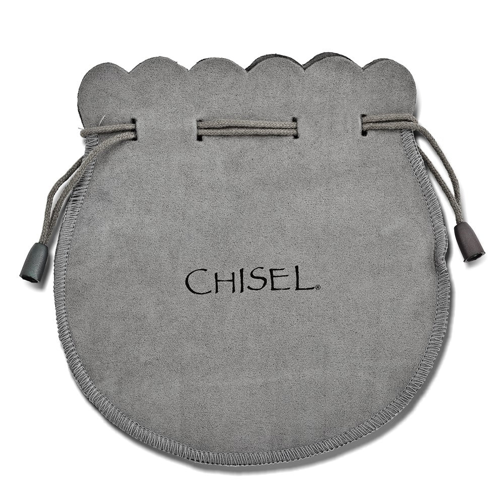 Chisel Stainless Steel Brushed and Polished Black IP-plated Braided Black Leather 8.25 inch Bracelet SRB1631-8.25