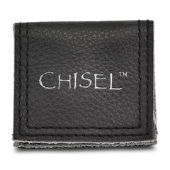 SRE320 Chisel Stainless Steel Polished CZ Bezel Post Earrings